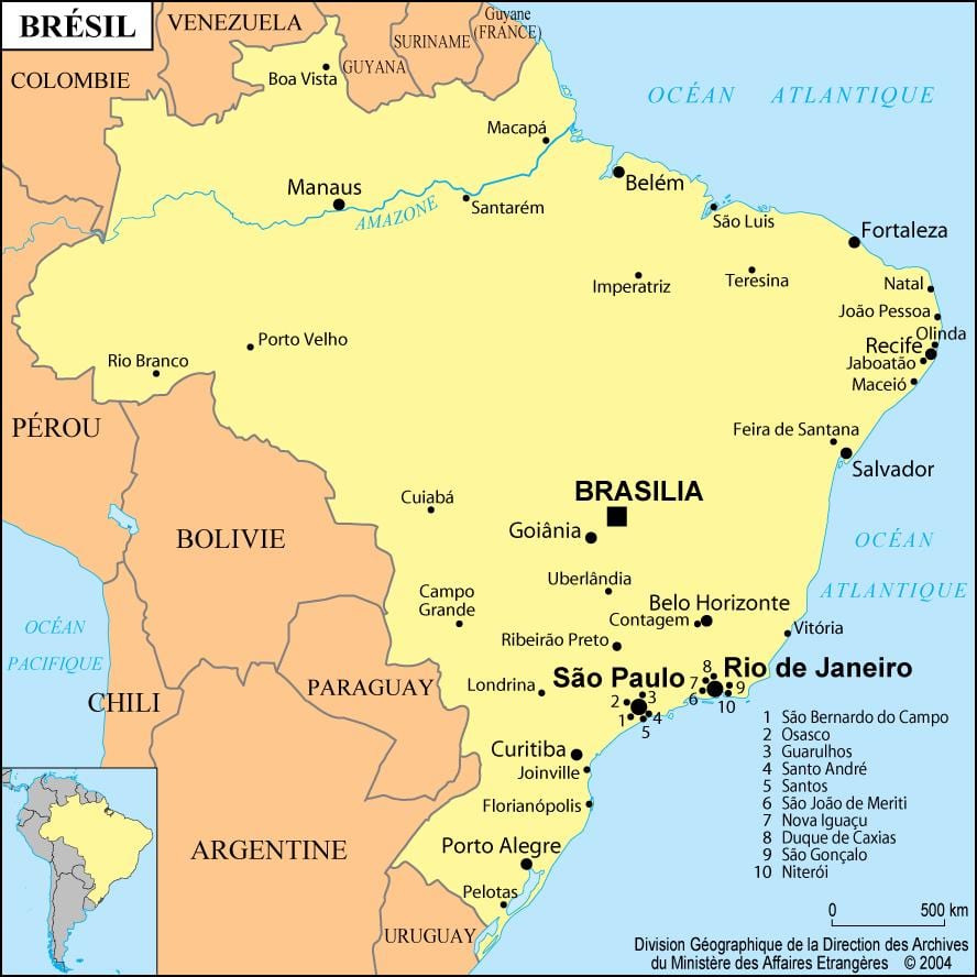 kaart van brasilië wat Rio de Janeiro
