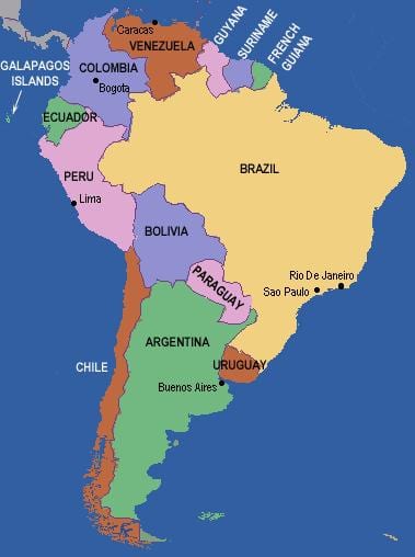 Rio grande rivier kaart van suid-amerika