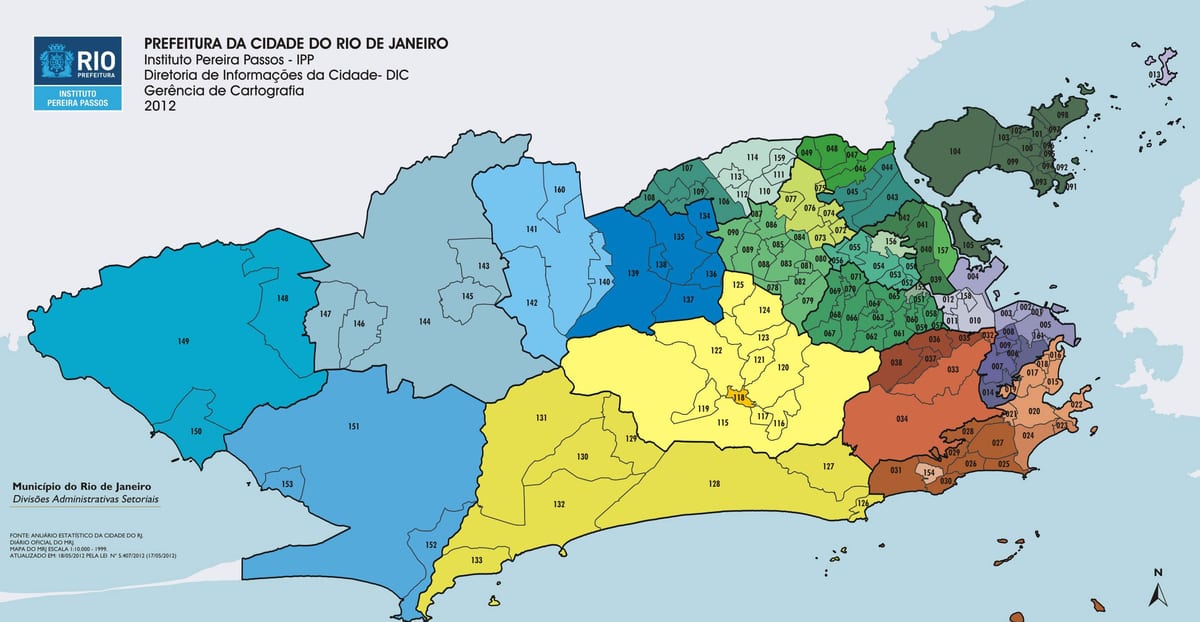 Rio de Janeiro arrondissement kaart