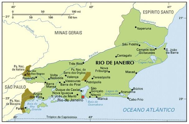 koördinate kaart van Rio de Janeiro