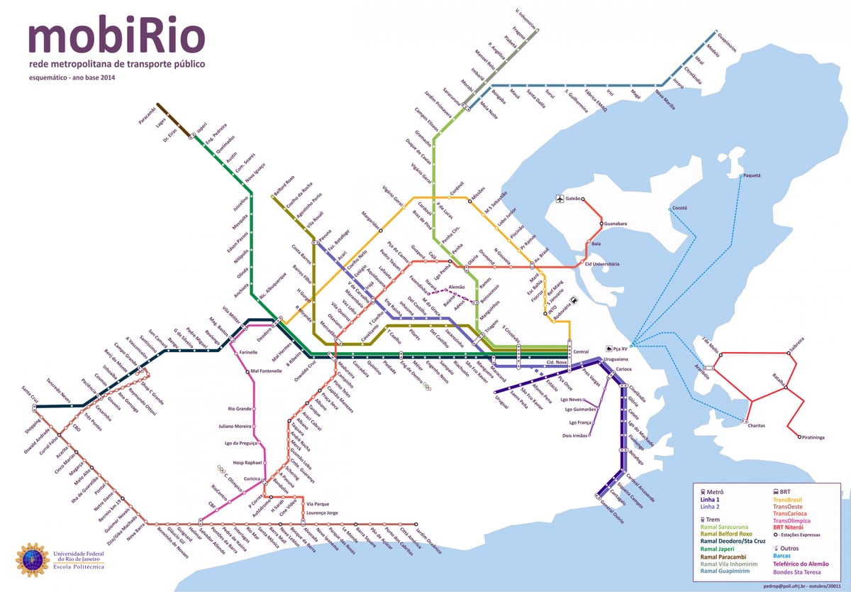 openbare vervoer kaart Rio de Janeiro