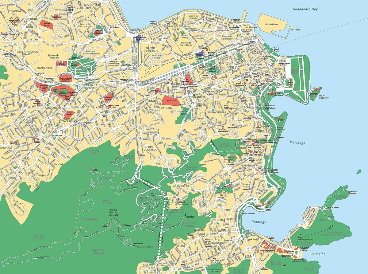 Rio de Janeiro in die kaart