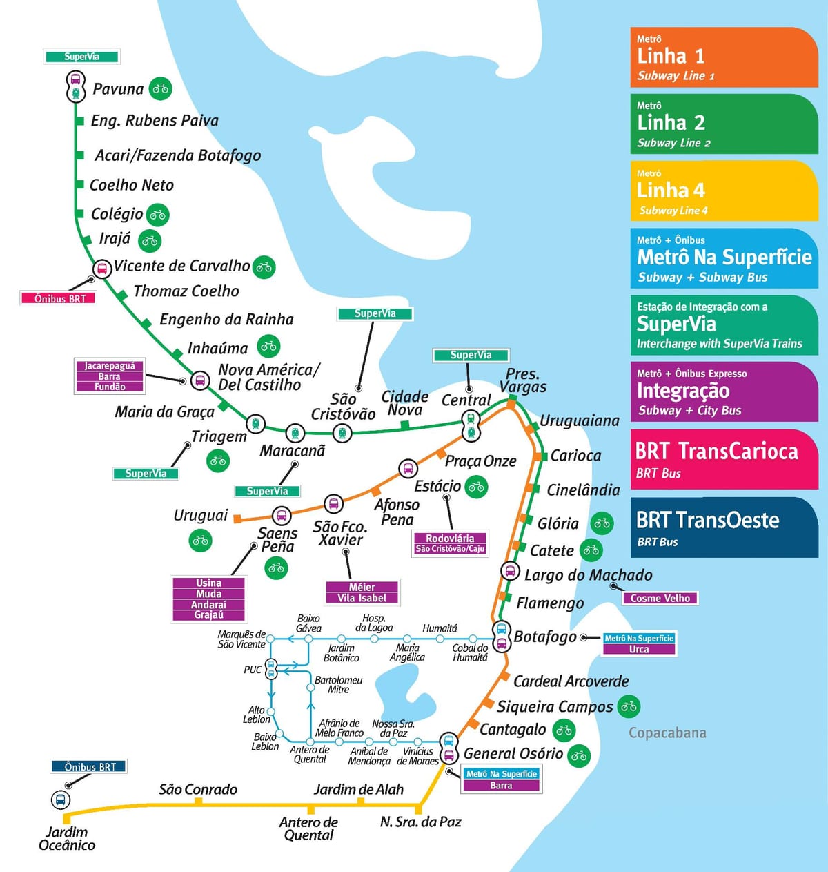 Rio metro kaart lyn 4