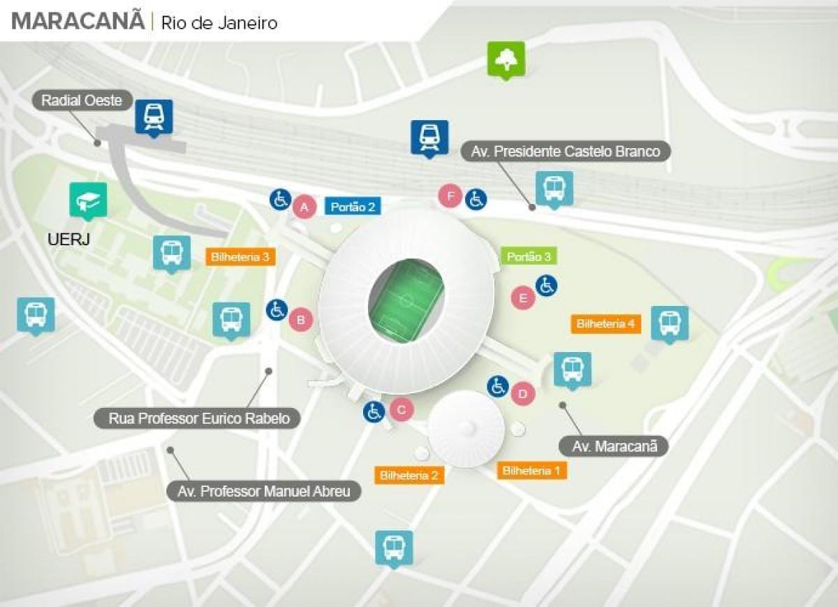 Rio de Janeiro stadion kaart