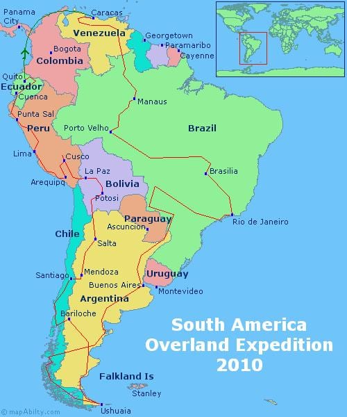 kaart van suid-amerika Rio