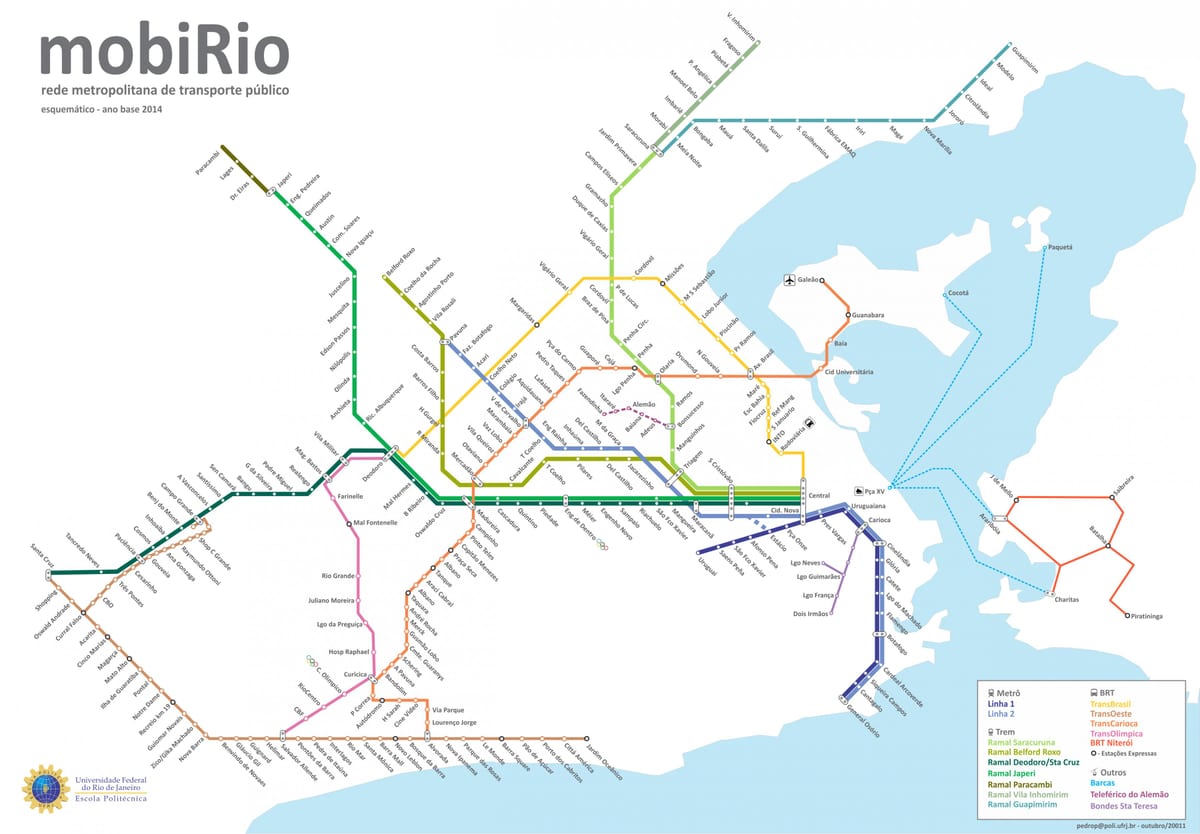 vervoer kaart van Rio