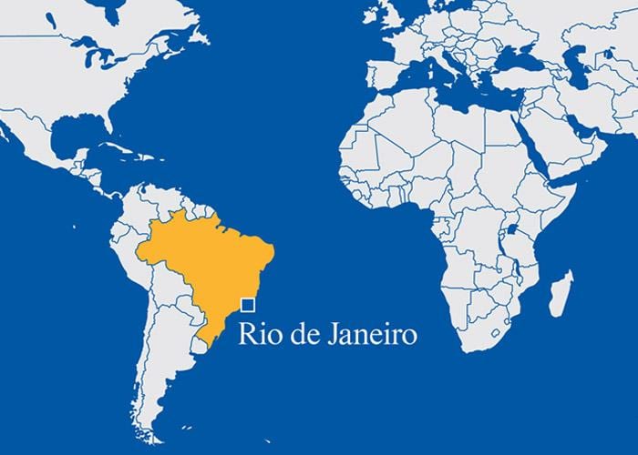 wêreld kaart wat Rio de Janeiro