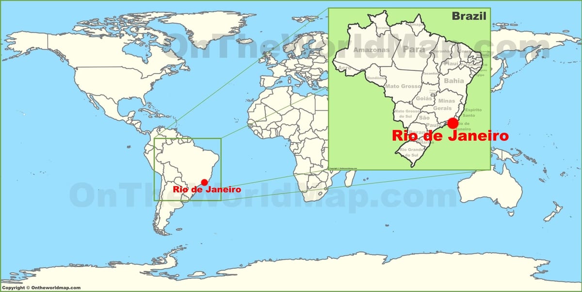 wêreld kaart van Rio de Janeiro brasilië