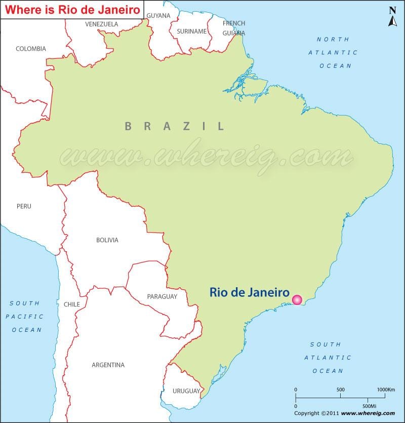 wys Rio de Janeiro op'n kaart